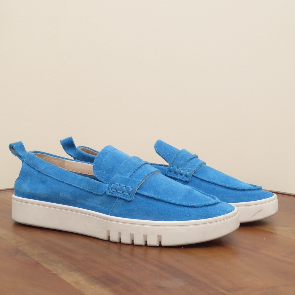 Vionic Women Blue Suede Chantel Penny Loafer Sneakers Size 7.5 - Picture 2 of 9